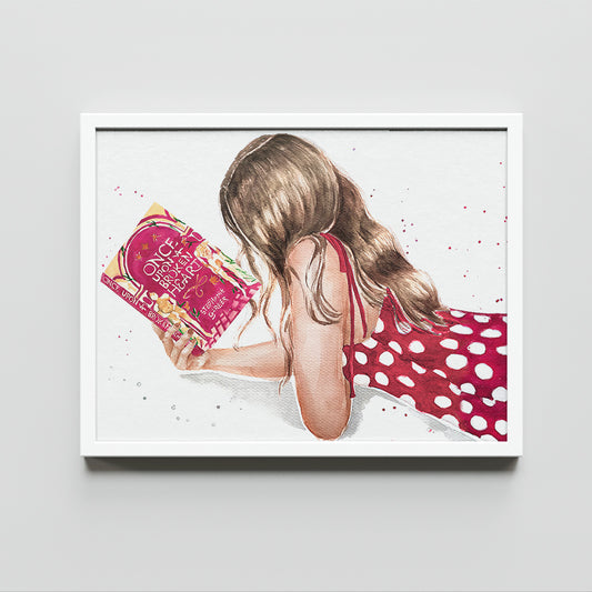 Once Upon a Broken Heart (pink cover) book art print | hair and skin options