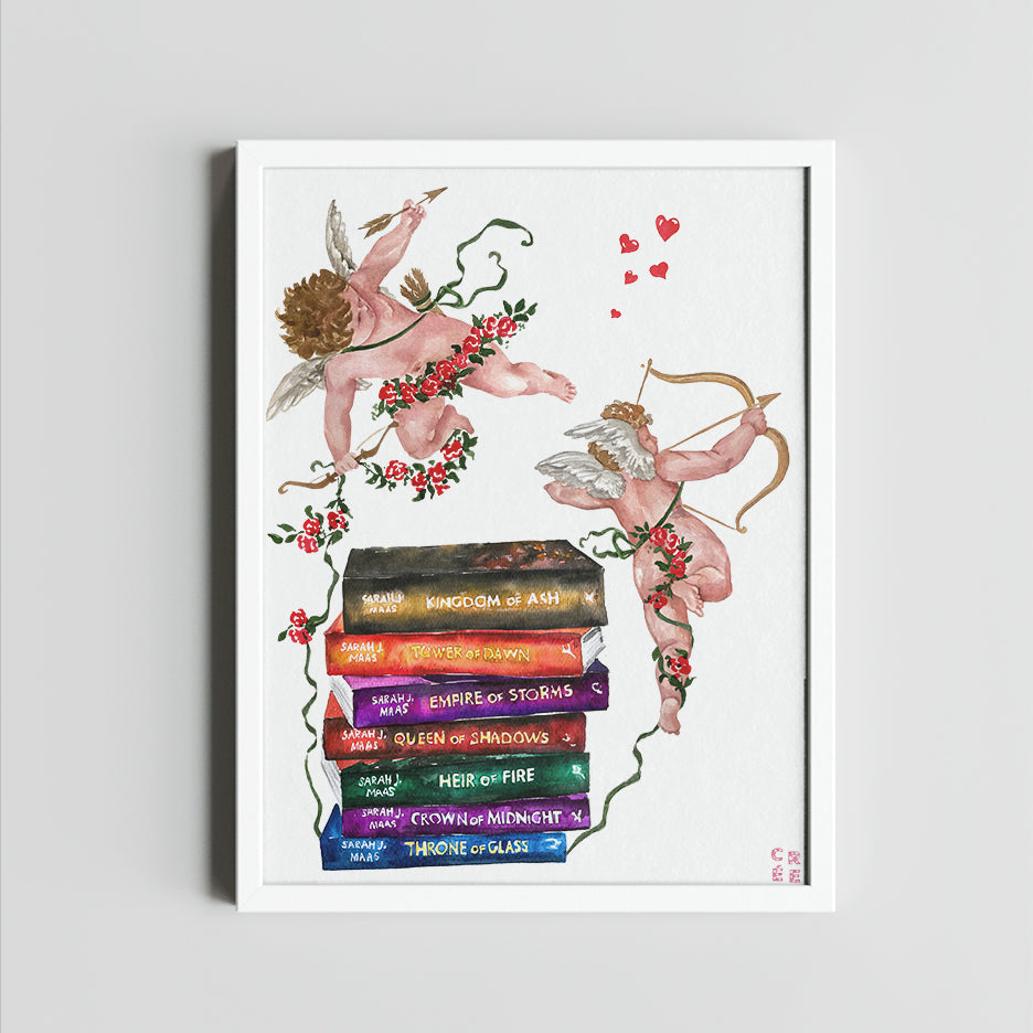 Throne of Glass series books art print