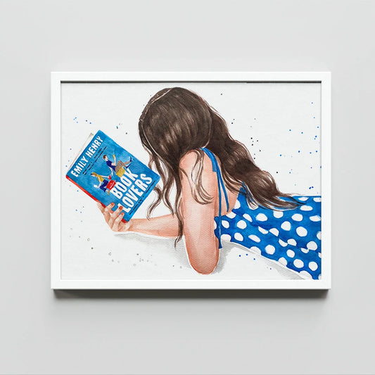 Book Lovers by Emily Henry book art print | hair and skin options