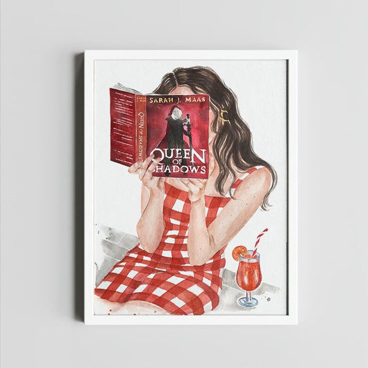 Queen of Shadows book art print | hair options