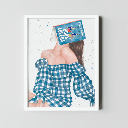 Book Lovers by Emily Henry book art print | hair options