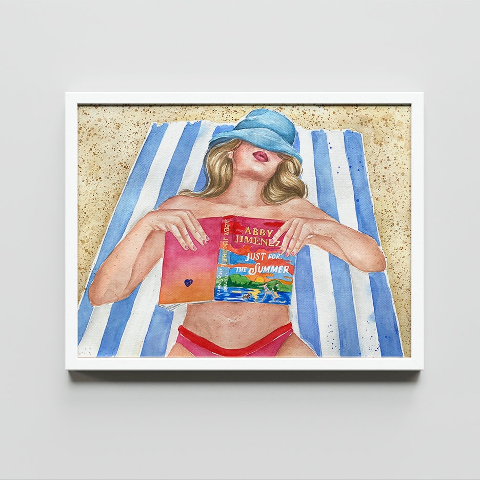 Just For The Summer book art print | hair and skin options