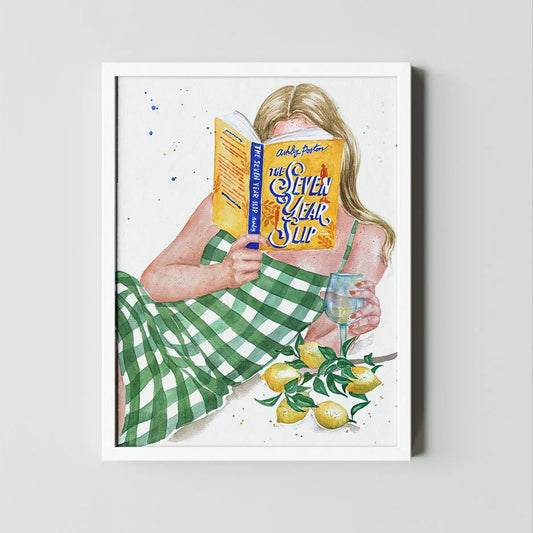 The Seven Year Slip by Ashley Poston book art print | hair and skin options