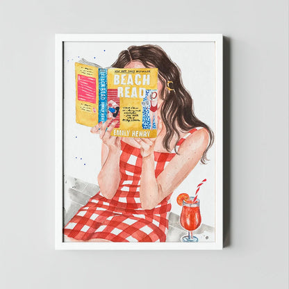 Beach Read by Emily Henry book art print | hair options