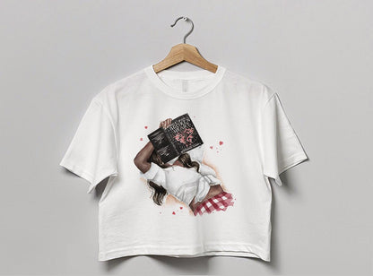 Once Upon a Broken Heart book crop top (black cover) | hair and skin options