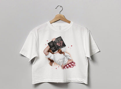 Once Upon a Broken Heart book crop top (black cover) | hair and skin options