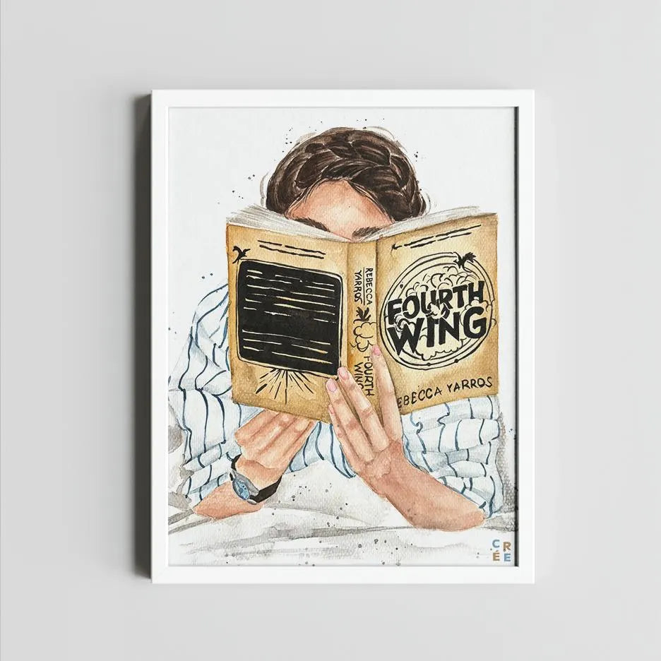 Fourth Wing book art print | hair and skin options