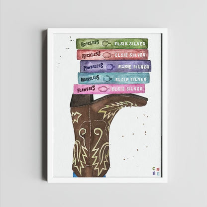 Chestnut Springs books collection art print | boot color options