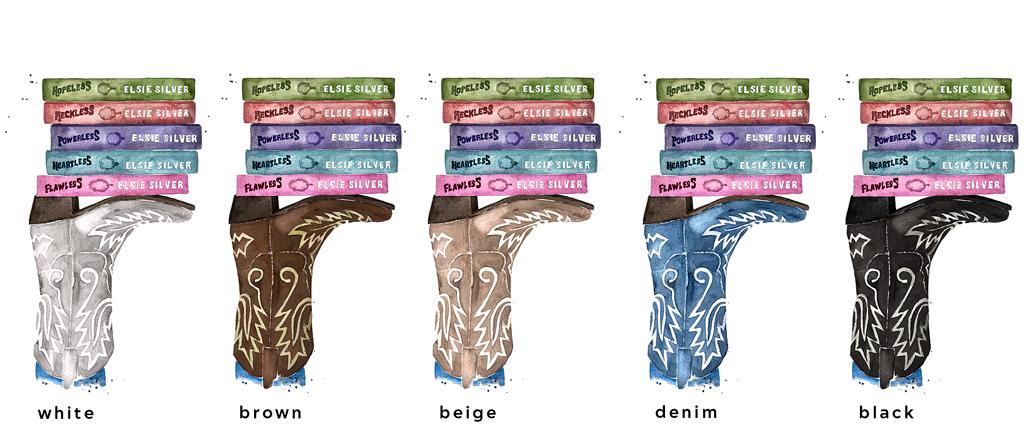 Chestnut Springs books collection art print | boot color options