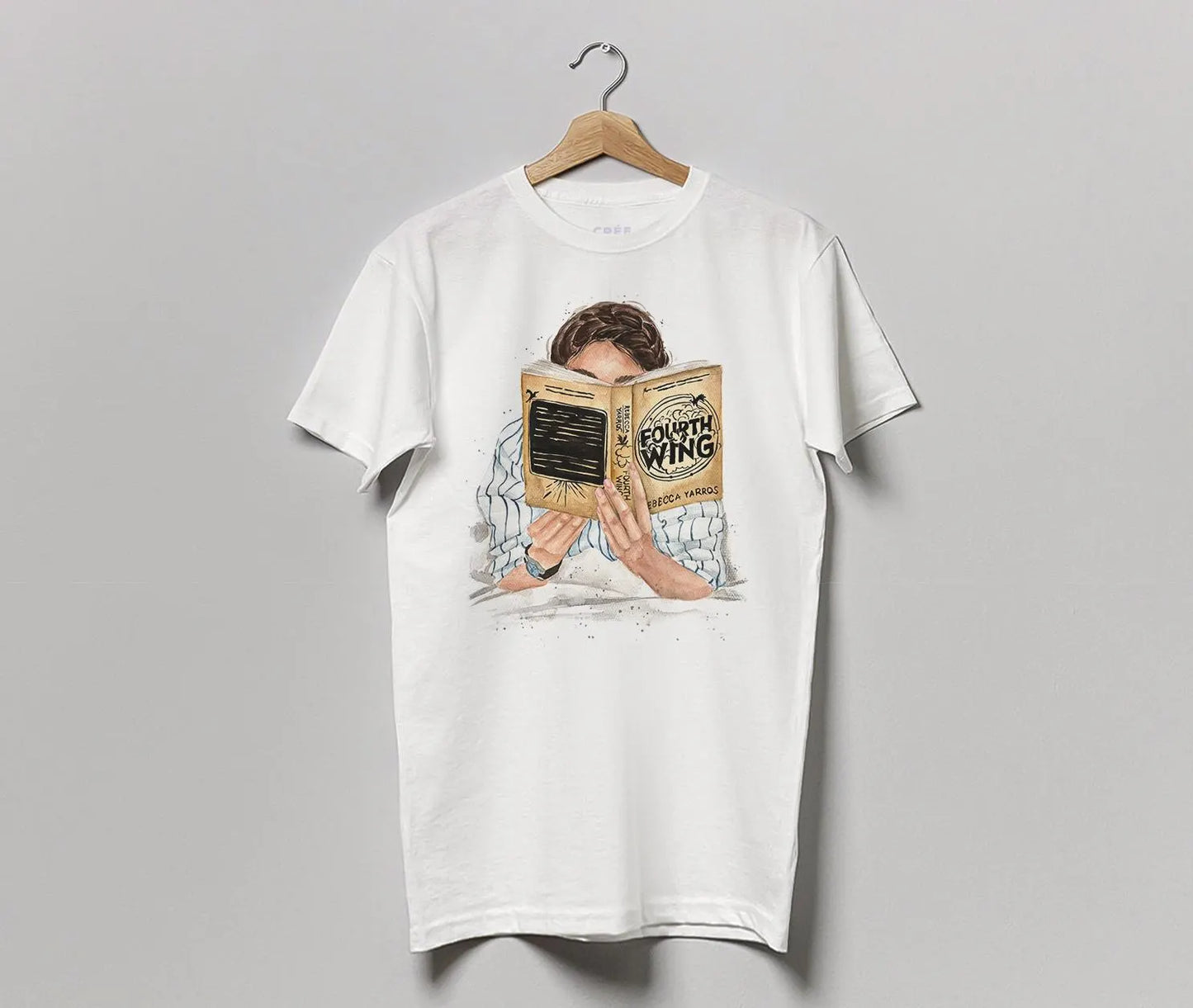 Fourth Wing by Rebecca Yarros book t-shirt | hair and skin options