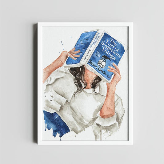 The List of Suspicious Things book art print | hair & skin options