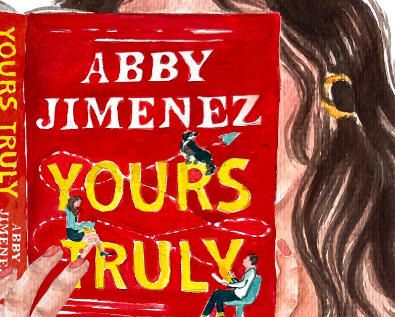 Yours Truly by Abby Jimenez book t-shirt | hair options