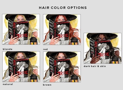 Bride by Ali Hazelwood book art print | hair and skin options