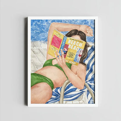 Beach Read by Emily Henry book art print | hair options