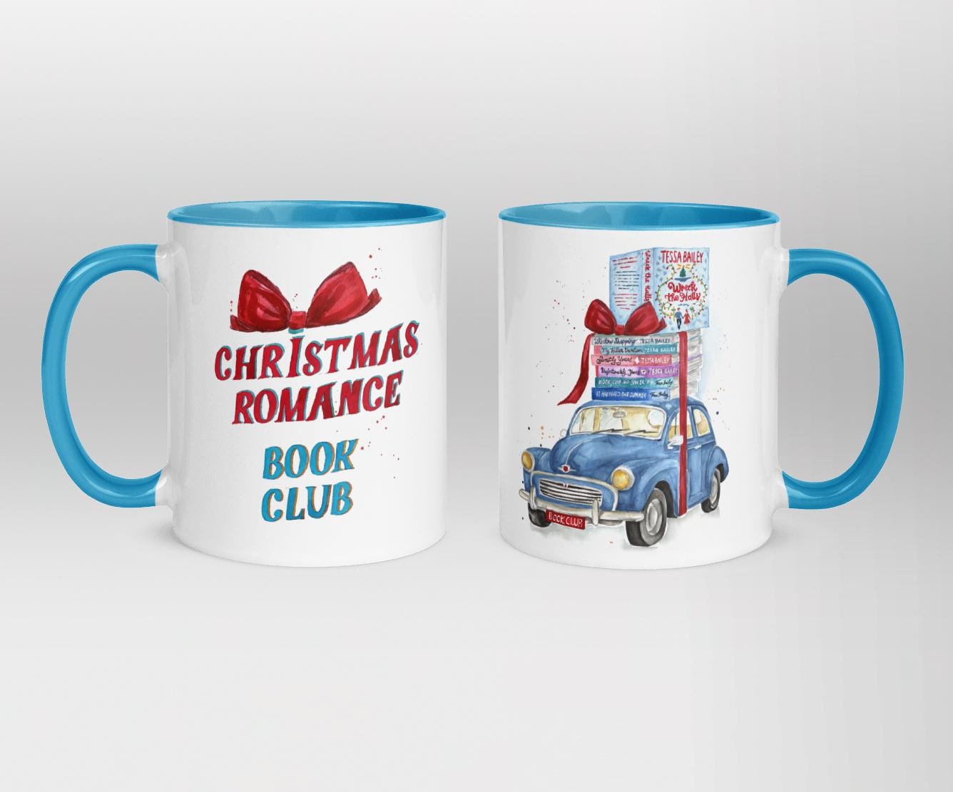 Tessa Bailey books collection ceramic mug | Wreck the Halls book ceramic mug