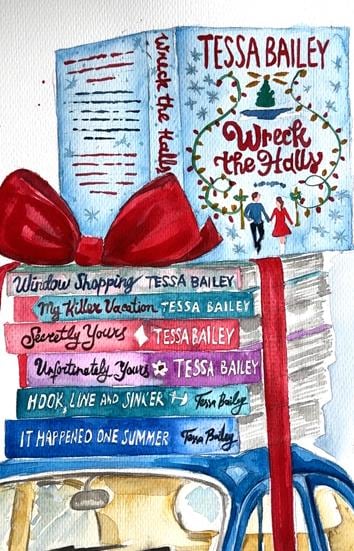 Tessa Bailey books collection ceramic mug | Wreck the Halls book ceramic mug