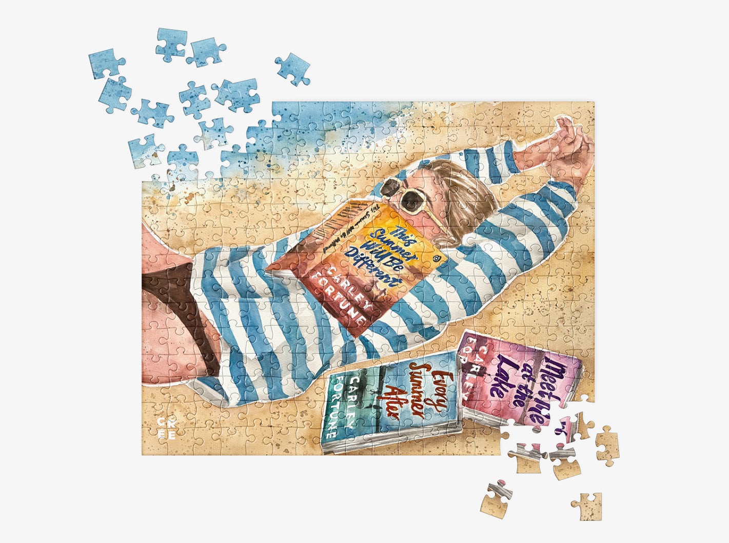 Carley Fortune books collection | 500 pcs jigsaw puzzle in metal box